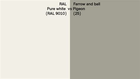 RAL Pure White RAL 9010 Vs Farrow And Ball Pigeon 25 Side By Side