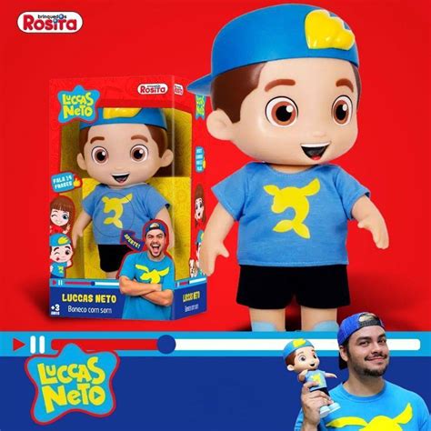 Boneco Luccas Neto Original Com Som Fala 14 Frases Rosita