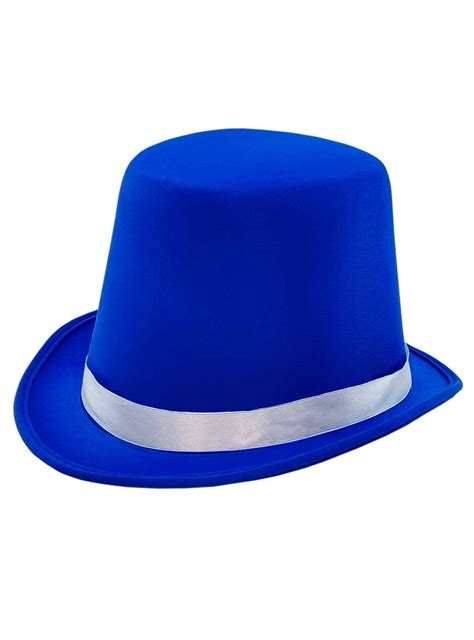 Adults Blue Classic Top Hat Tall Blue Top Hat Costume Hat For Adults