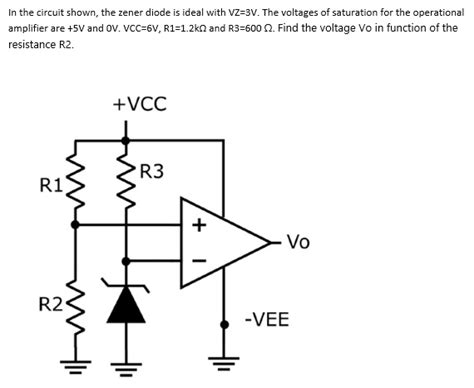 Solved In The Circuit Shown The Zener Diode Is Ideal With Vz 3v