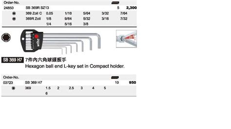 附發票【東北五金】德國wiha Sb369 H7、7件內六角球型扳手 L球型內六角扳手六角板手組、no03723 露天市集 全台