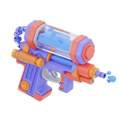 3d Illustration Of Water Pistol Toy 47872892 Png