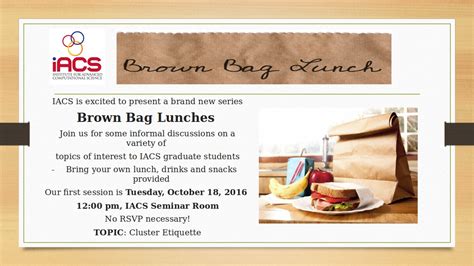 Brown Bag Lunch Series