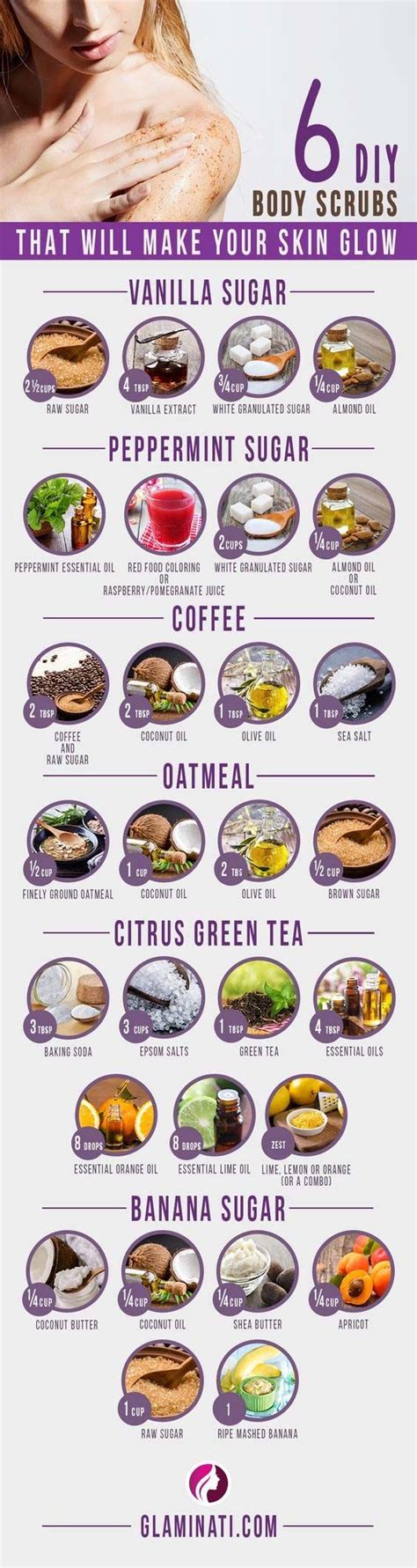 Diy Body Scrubs That Will Make Your Skin Glow Infographic Diy