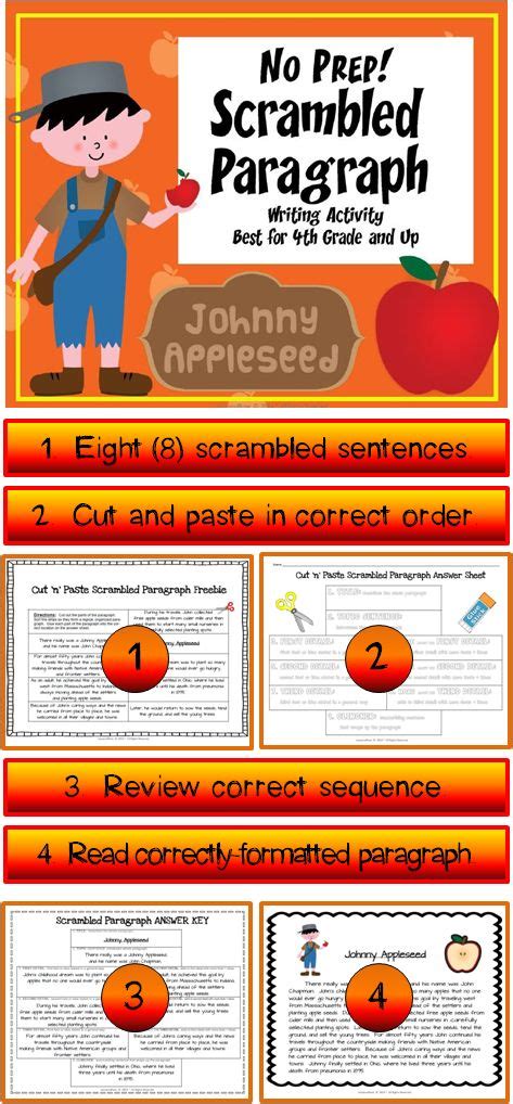 Johnny Appleseed Scrambled Paragraph This No Prep Activity Packet