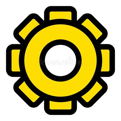 Icono Del Engranaje Amarillo Aislado En Fondo Rosa Signo De