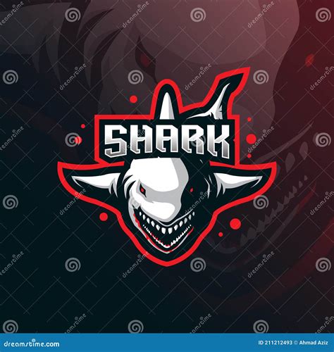 Shark Mascot Logo Design Vector With Modern Illustration Concept Style