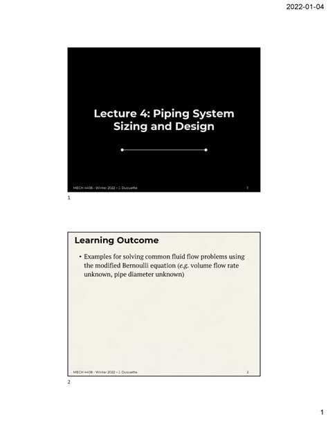 Module 1 Lecture 4 Notes Lecture 4 Piping System Sizing And Design