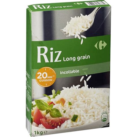 Riz long grain incollable CARREFOUR la boite d 1Kg à Prix Carrefour