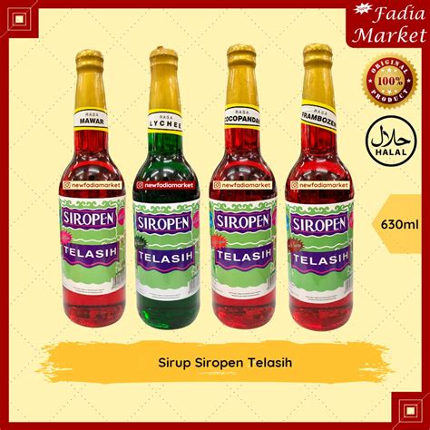 Jual Sirup Siropen Telasih 630ml Mawarlycheecocopandanframbozen