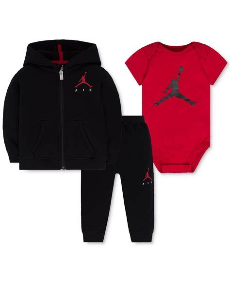 Jordan Baby Boys 3 Pc Air Fleece Hoodie Bodysuit And Pants Set Sets