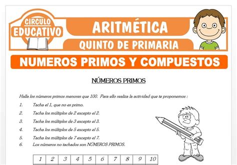 Los Números Primos Y Compuestos Para Quinto De Primaria Fichas Gratis