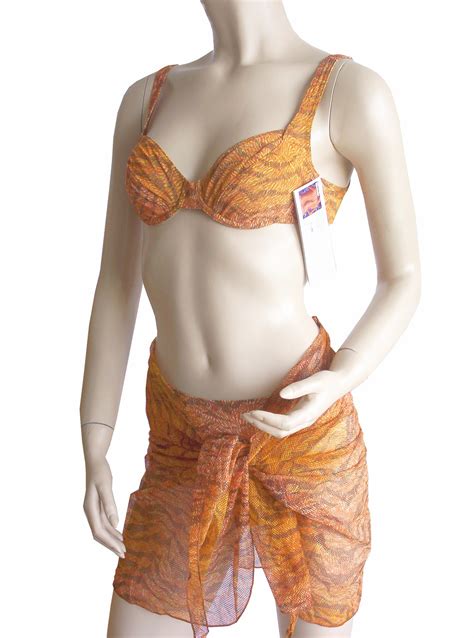 B Gel Bikini Plus Pareo Von Solar Tan Thru Durchb Unend B Cup Leoprint