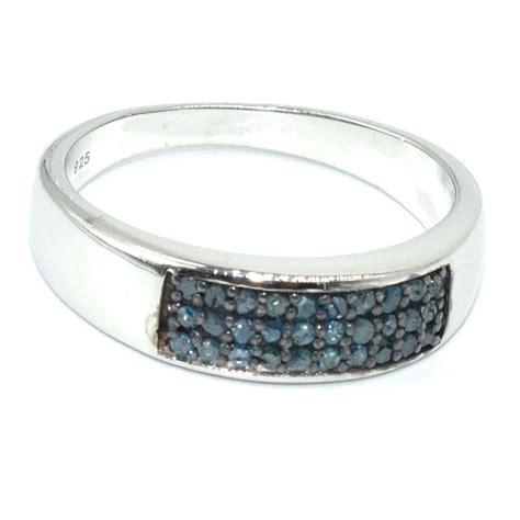 S131-65 SILVER BLUE DIAMOND RING