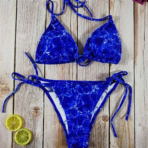 Floral Print Bikini Push Up Halter Swimsuit Female Sexy Swiwmear