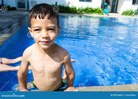 Smiling Child Boy At The Swimming Pool Stock Image Image Of Daytime