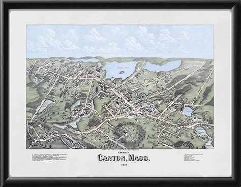 Canton MA 1878 Restored Map | Vintage City Maps