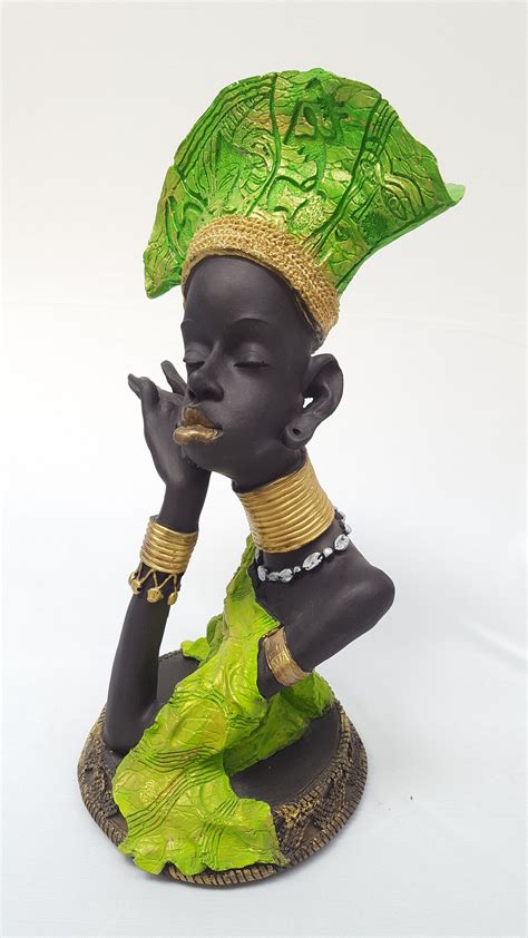 African Woman Statue Ornate Native Woman Local People Etsy