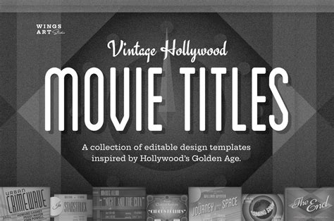 Vintage Hollywood Movie Title Design Templates Present Your Design On