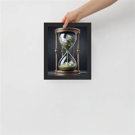 Timeless Wealth Hourglass Wall Art Inspirational Money Motivational Decor Etsy