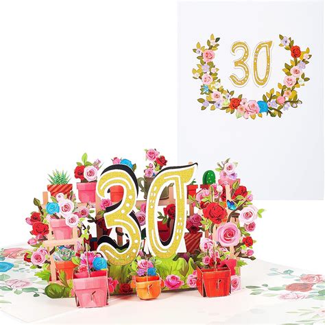 3D Pop Up Biglietti Di Auguri Per Il Compleanno Fiori Carta Per Adulti