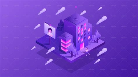 Isometric City Illustration - Graphics | Motion Array