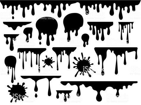 Ink Blots And Drips Vector Set Isolated On White Background Royalty