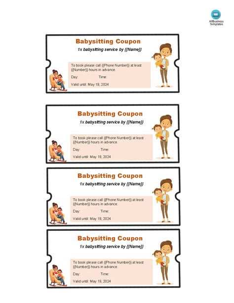 Babysitting Coupon Template Word Templates At Allbusinesstemplates