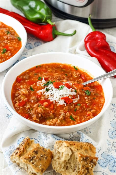 Instant Pot Stuffed Pepper Soup Recipe Happy Foods Tube