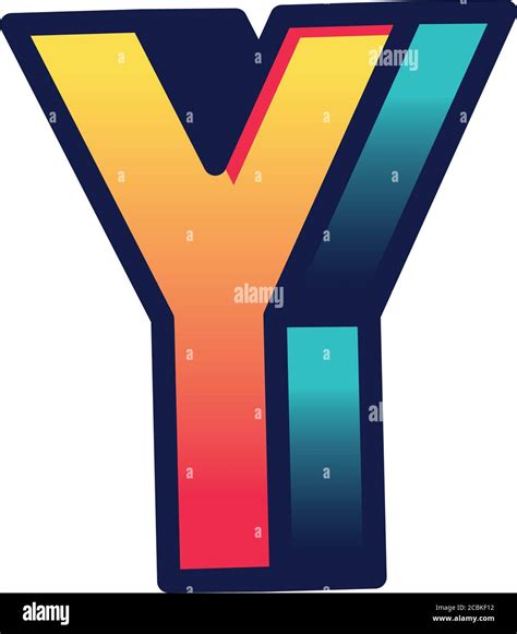 3d Y Gradient Letter Design Lettering Typography Retro And Comic Theme