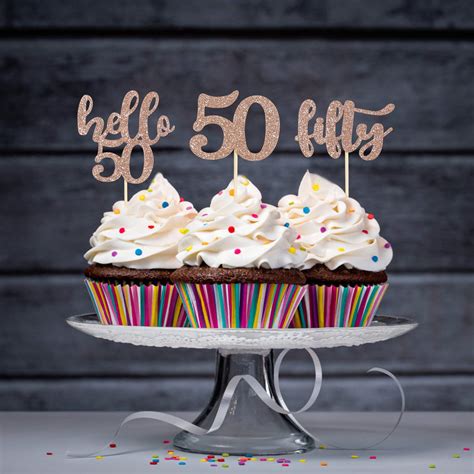 Buy 50 And Fabulous Cake Topper And 24pcs 50th Birthday Cupcake Toppers