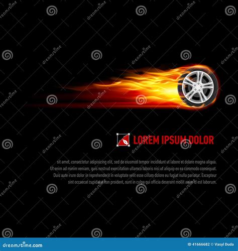 Flaming Wheel Stock Vector Illustration Of Auto Energy 41666682