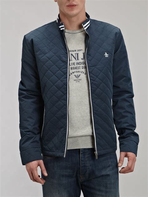 Original Penguin Quilted Ratner Jacket In Blue For Men Lyst