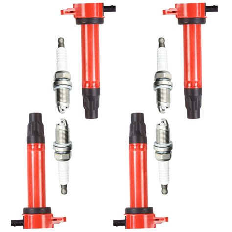 Set Of 6 Red Color Ignition Coil Compatible With 2007 2010 Chrysler Sebring 3 5l V6 3497cc 215ci