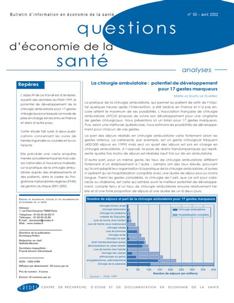 La chirurgie ambulatoire potentiel de développement pour