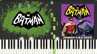 Batman 1966 TV Series Theme Synthesia Piano Tutorial Cover OST