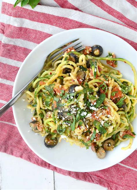 Mediterranean Zucchini Noodles - Delish Knowledge