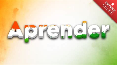 Aprender India D With Painted Indian Flag Text Effect Generator