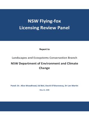 Fillable Online Environment Nsw Gov NSW Flying Fox Licensing Review