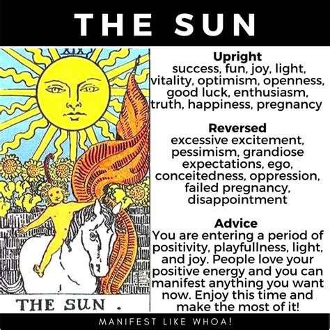 The Sun Tarot Card Guide Meanings Manifest Like Whoa