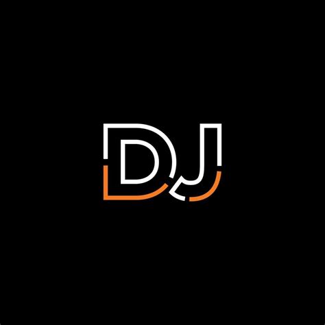 Abstract Letter Dj Logo Design With Line Connection For Technology And