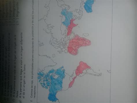 Colorea De Rojo Los Principales Pa Ses Expulsores De Poblaci N Y De