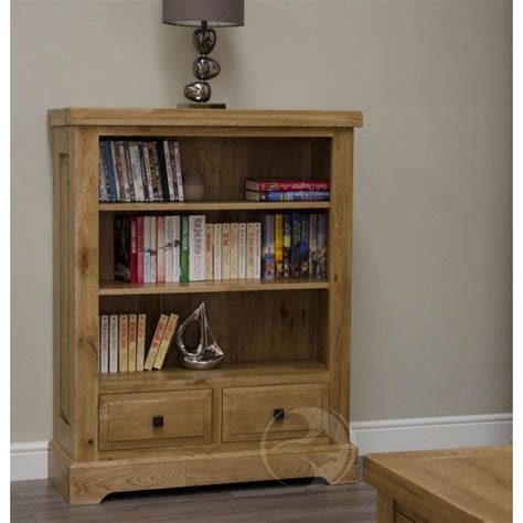 Coniston Rustic Oak Small Bookcase With Drawers