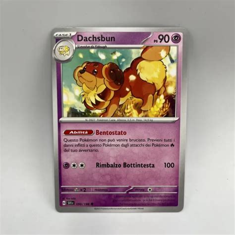 PAPIER POKEMON DACHSBUN It 099 198 Écarlate Et Violet EUR 1 10