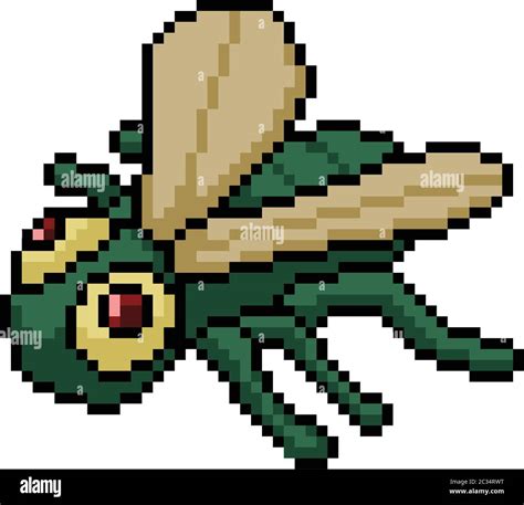 Vector Pixel Art Fly Isolated Cartoon Stock Vector Image Art Alamy