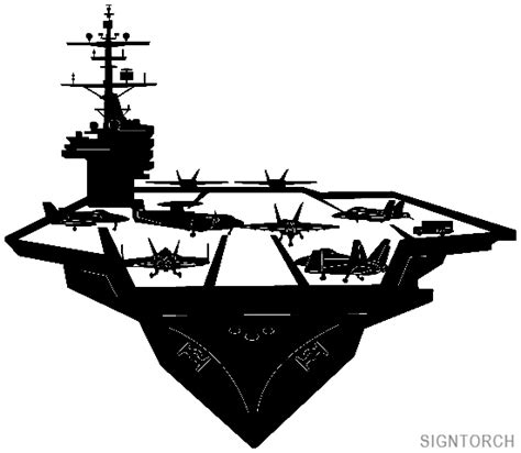 Military - Aircraft Carrier Construction Kit | ReadyToCut - Vector Art ...