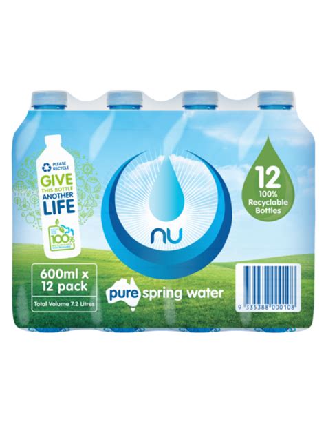 Nu Pure Spring Water 12 Pack 600ml X 1