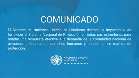 Onu Honduras On Twitter Lee El Comunicado Completo Aqu Https