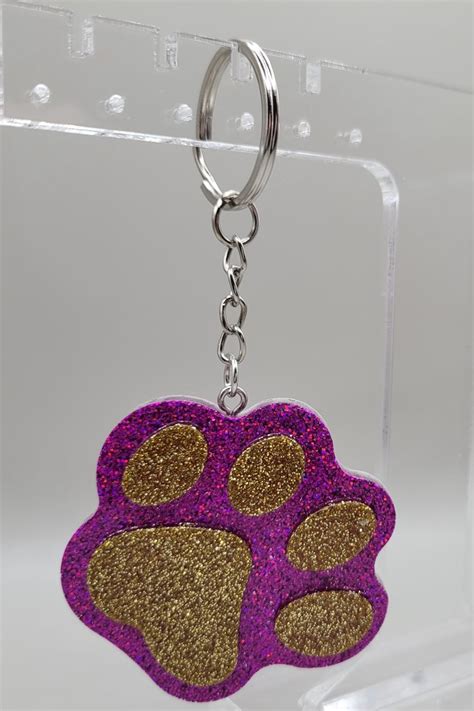 Custom Paw Print Keychains Etsy