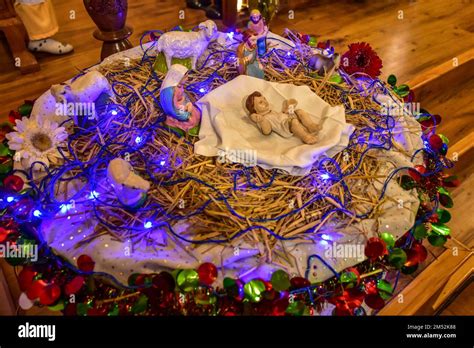 Srinagar India 24th Dec 2022 General View Of Decorated Nativity